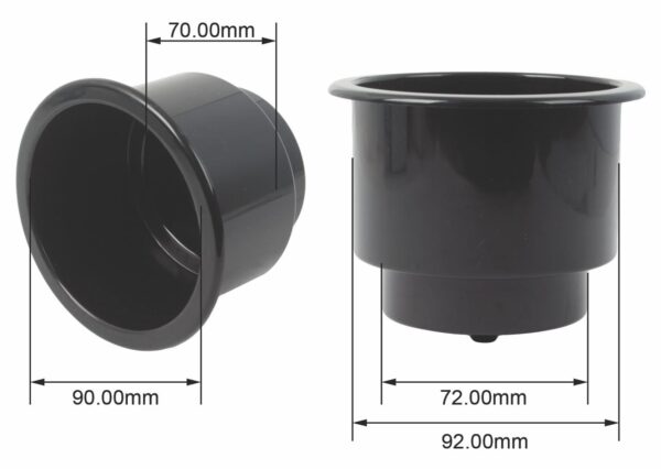 Plastic Black Beverage Holder 74mm