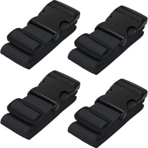 Set of 4 adjustable, durable baggage straps for securing luggage and travel gear.