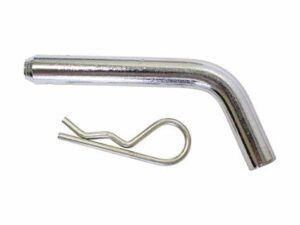 Heavy-duty hitch pin for secure trailer towing connections.