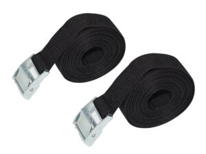 Durable 2-piece adjustable luggage tie down straps for secure packing and transportation.