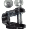 Heavy-duty trailer tow hitch with removable 50mm ball for marine and vehicle use.